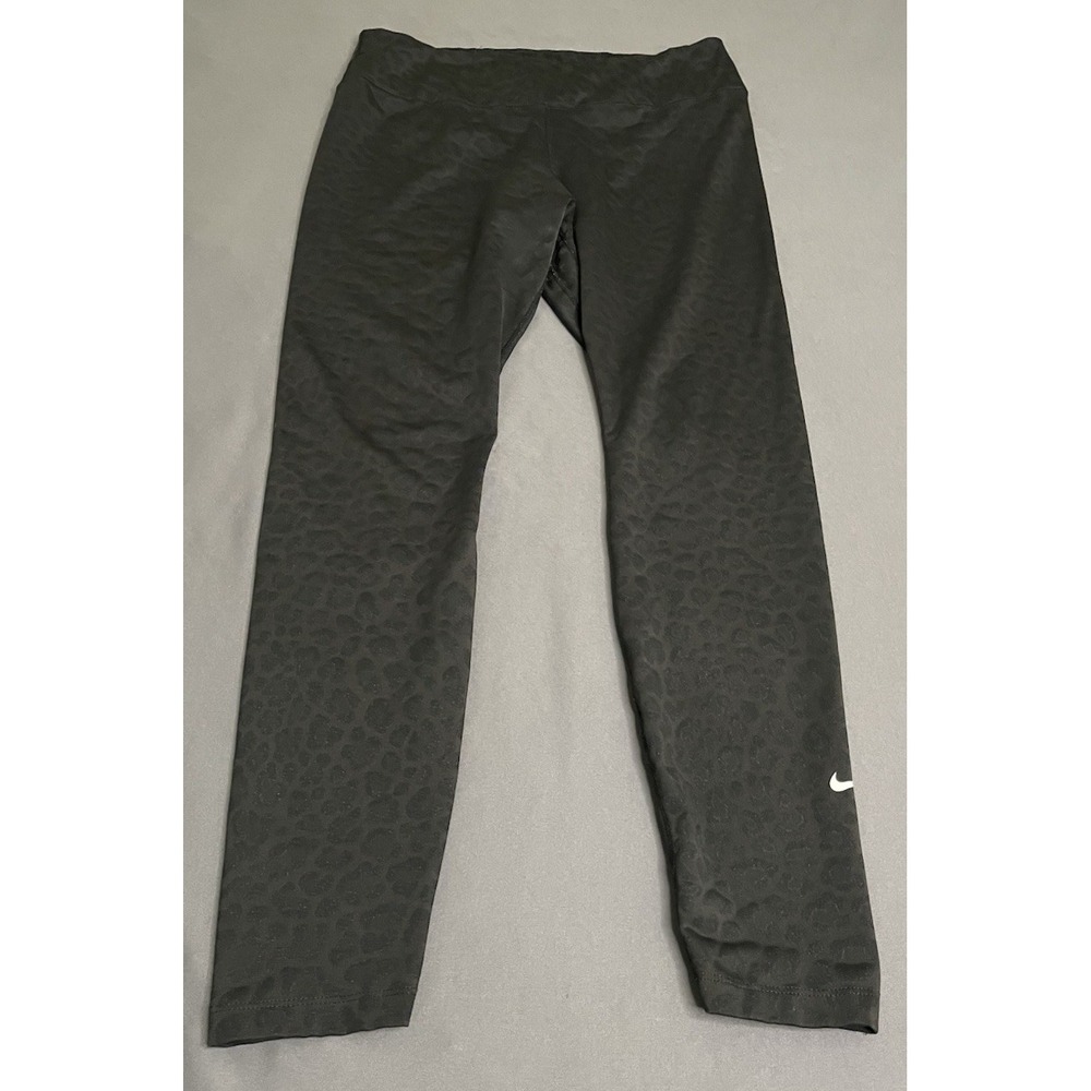 Nike Leggings Womens Large Black Glitter Animal Print High Rise Leopard Print - Picture 4 of 13